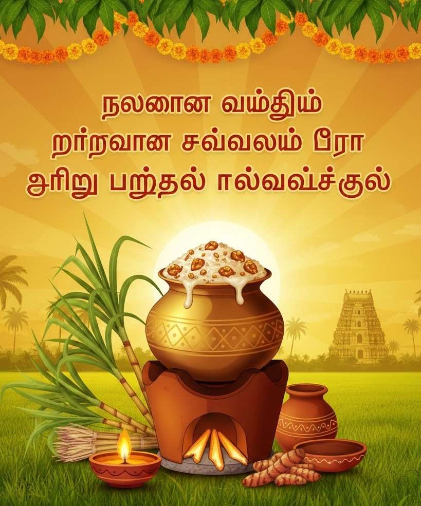 Happy Pongal Wishes in Tamil