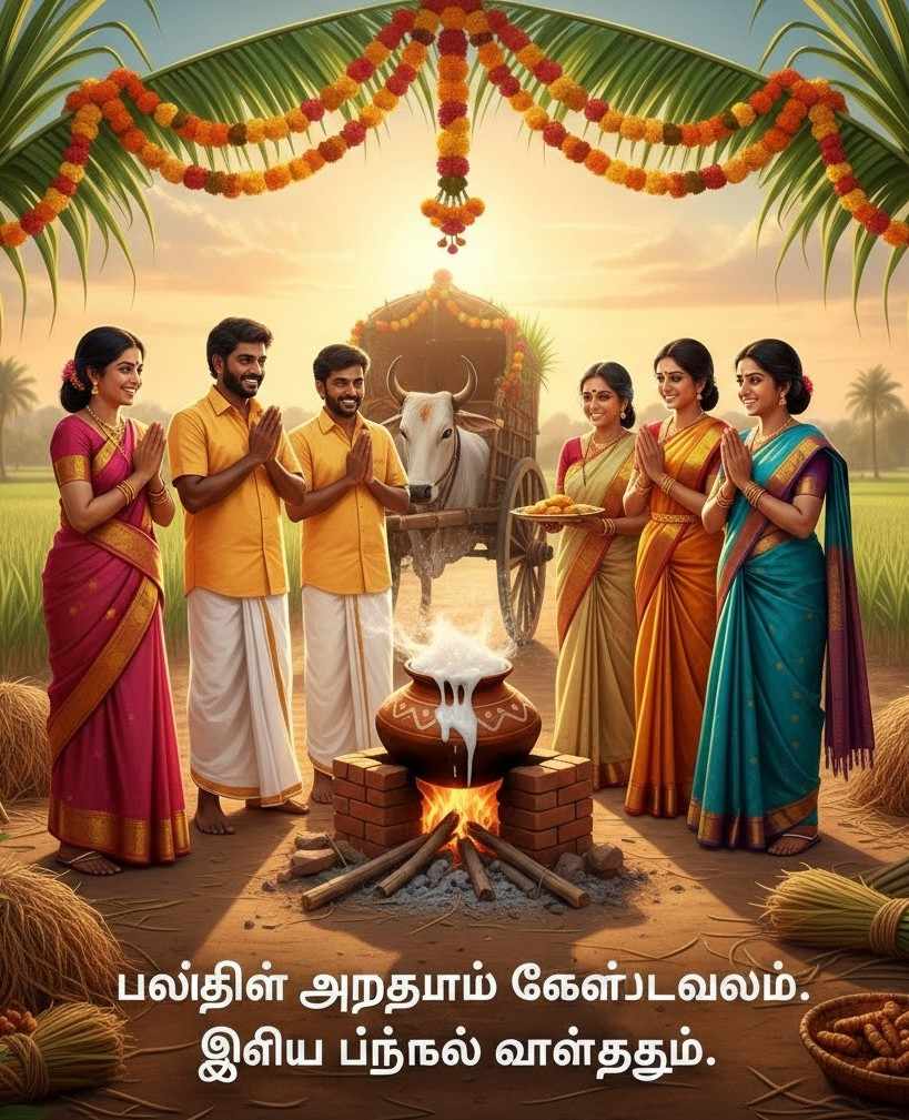 Happy Pongal Wishes in Tamil