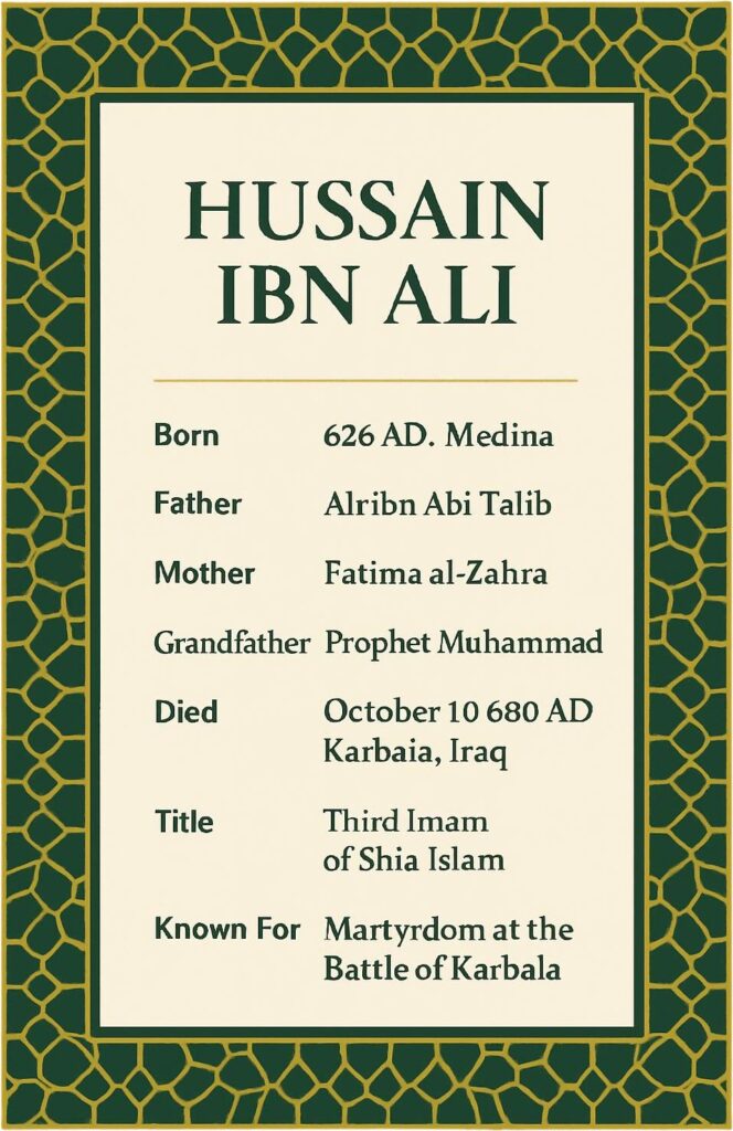 imam hussain biography infographic
