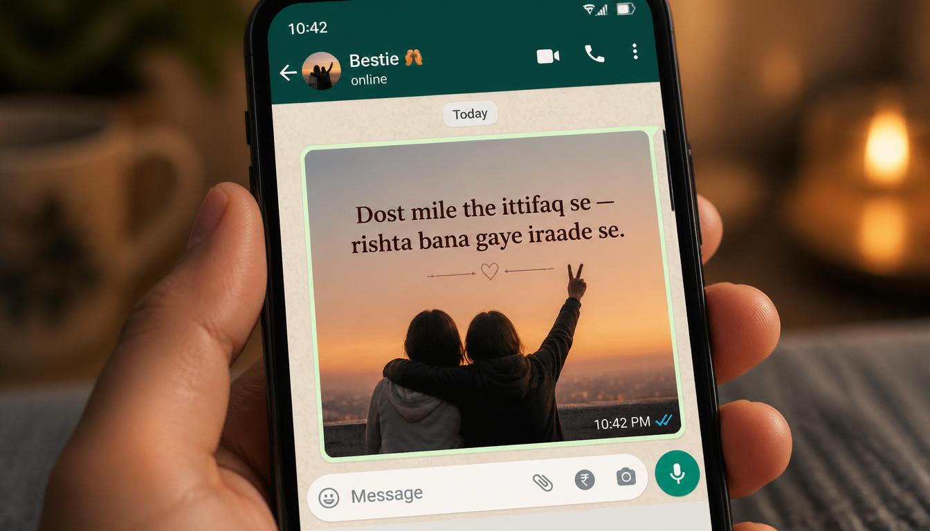 Two line friendship shayari for WhatsApp status